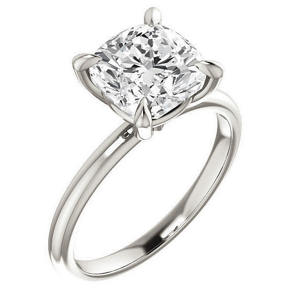 Cushion Moissanite Solitaire Ring