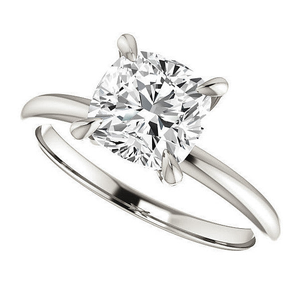 Cushion Moissanite Solitaire Ring