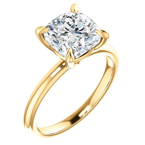 Cushion Moissanite Solitaire Ring