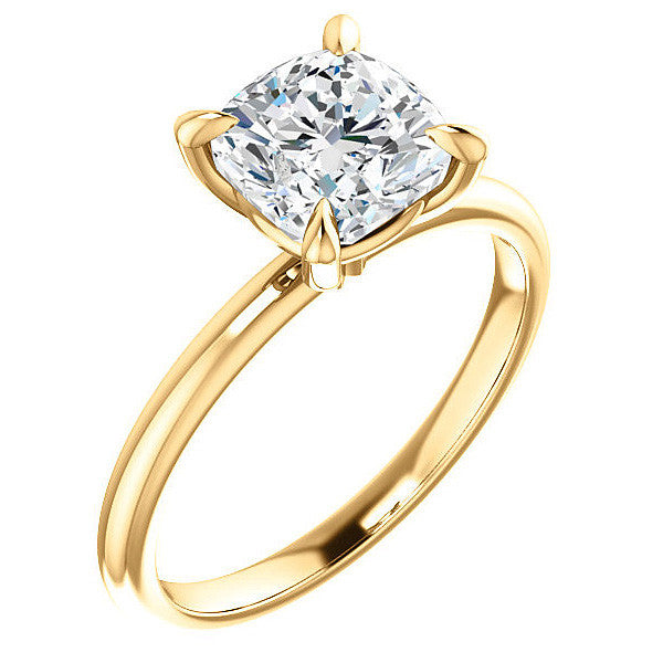 Cushion Moissanite Solitaire Ring