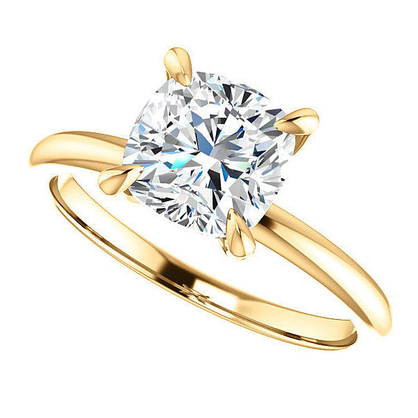 Cushion Moissanite Solitaire Ring