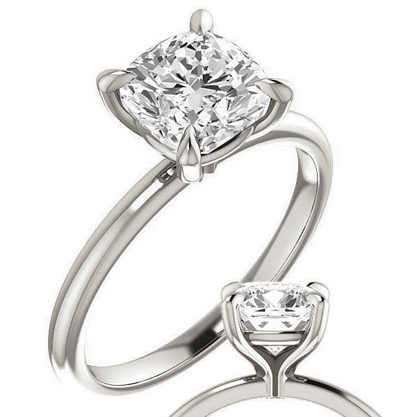 Cushion Moissanite Solitaire Ring