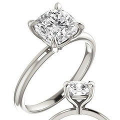Cushion Moissanite Solitaire Ring