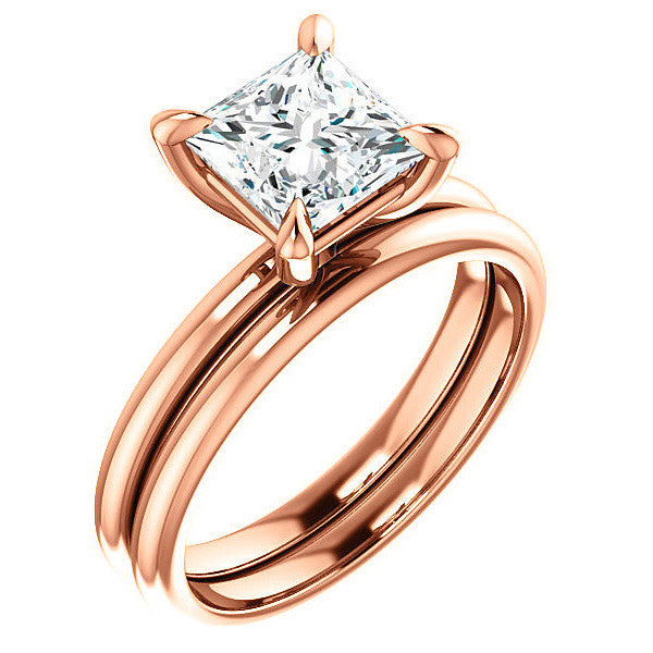 Princess Moissanite Solitaire Ring