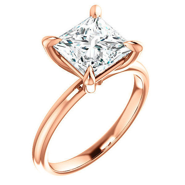 Princess Moissanite Solitaire Ring