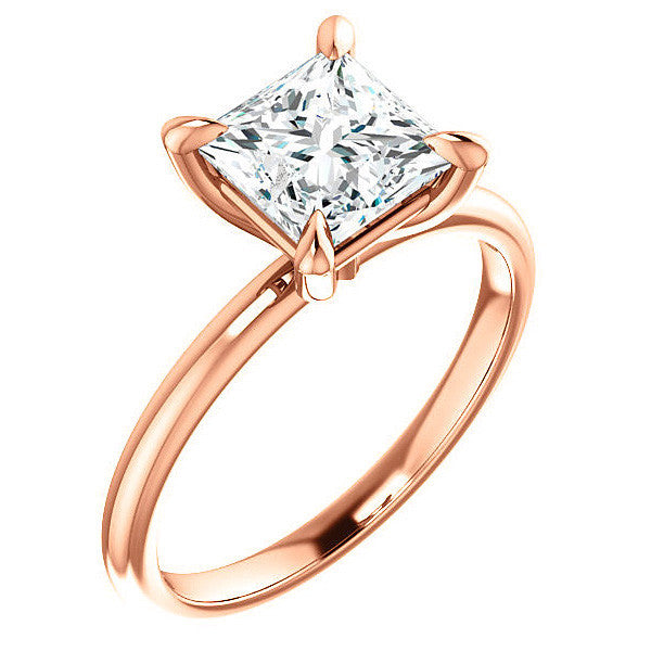 Princess Moissanite Solitaire Ring