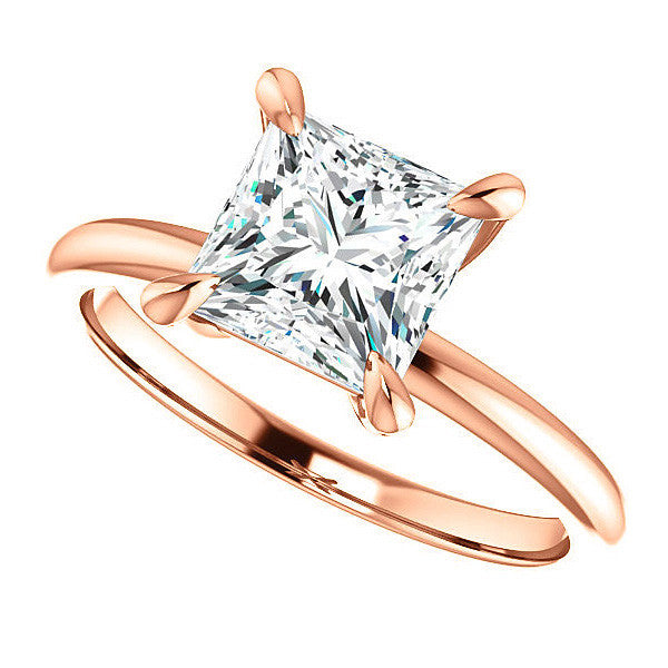 Princess Moissanite Solitaire Ring