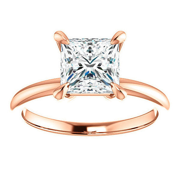 Princess Moissanite Solitaire Ring