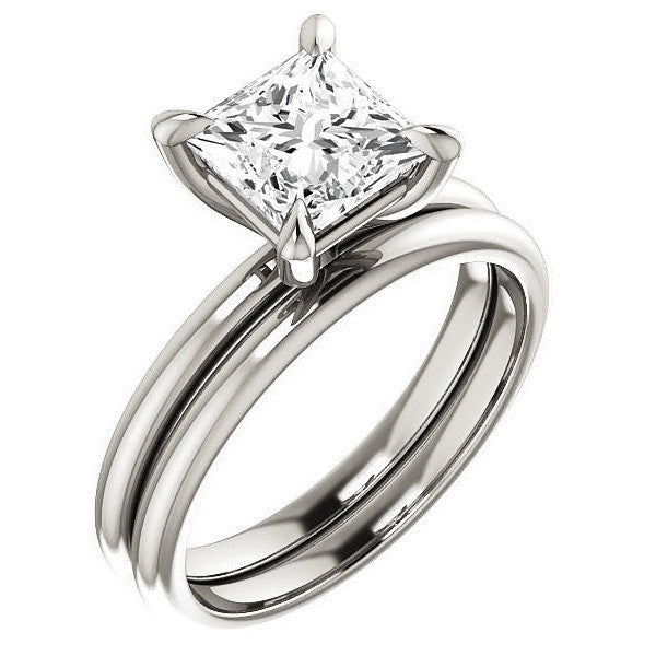 Princess Moissanite Solitaire Ring
