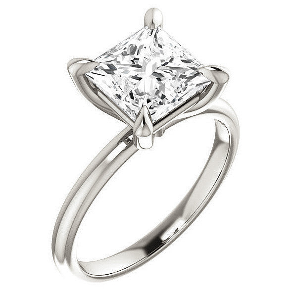 Princess Moissanite Solitaire Ring