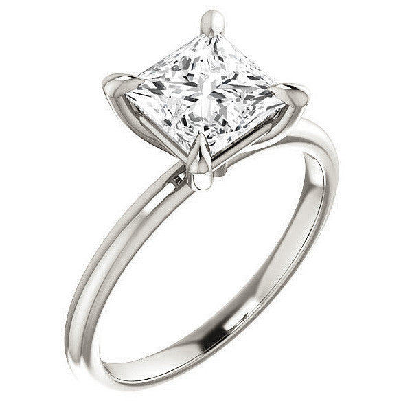 Princess Moissanite Solitaire Ring