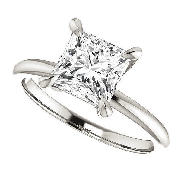 Princess Moissanite Solitaire Ring