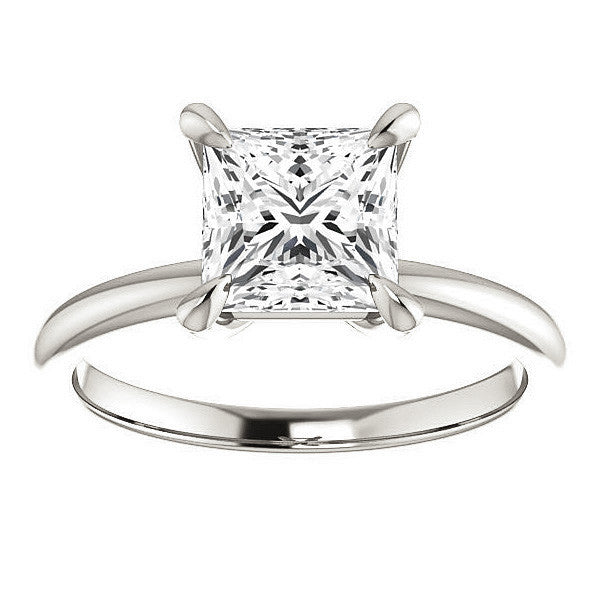 Princess Moissanite Solitaire Ring