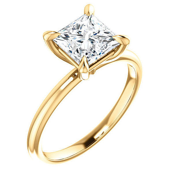 Princess Moissanite Solitaire Ring