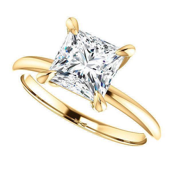 Princess Moissanite Solitaire Ring