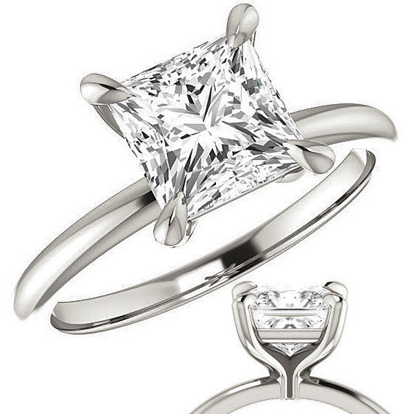 Princess Moissanite Solitaire Ring
