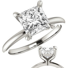 Princess Moissanite Solitaire Ring