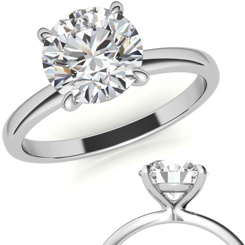 Round Brilliant Moissanite Petite Solitaire Ring