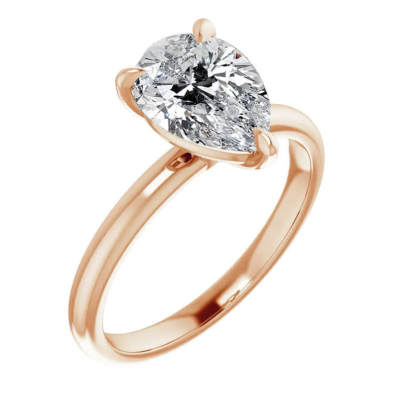 Pear Moissanite Solitaire Ring