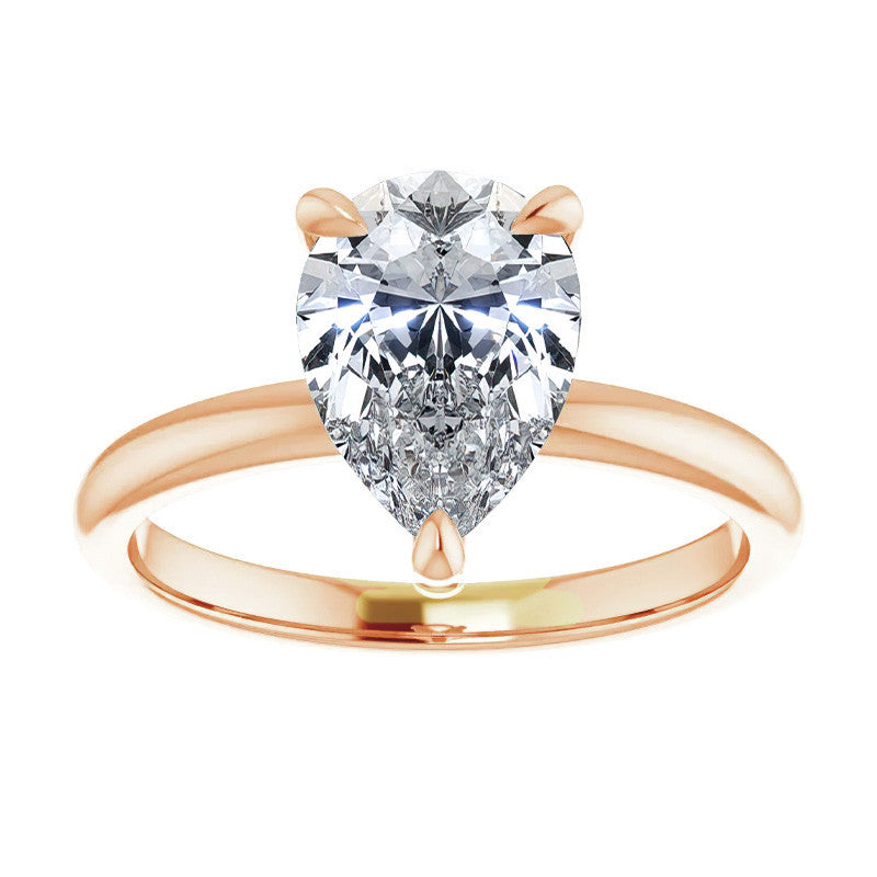 Pear Moissanite Solitaire Ring