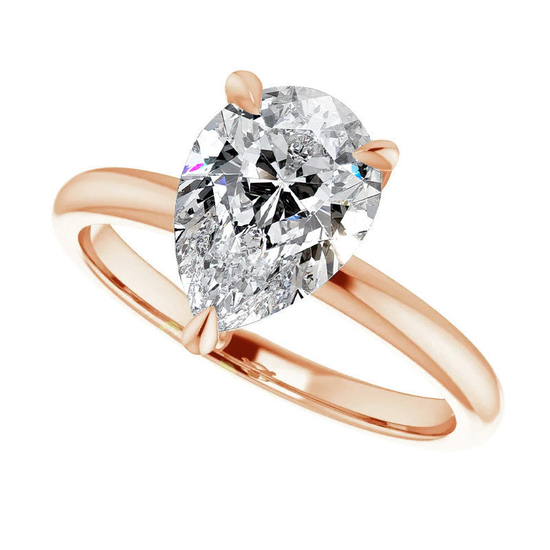 Pear Moissanite Solitaire Ring