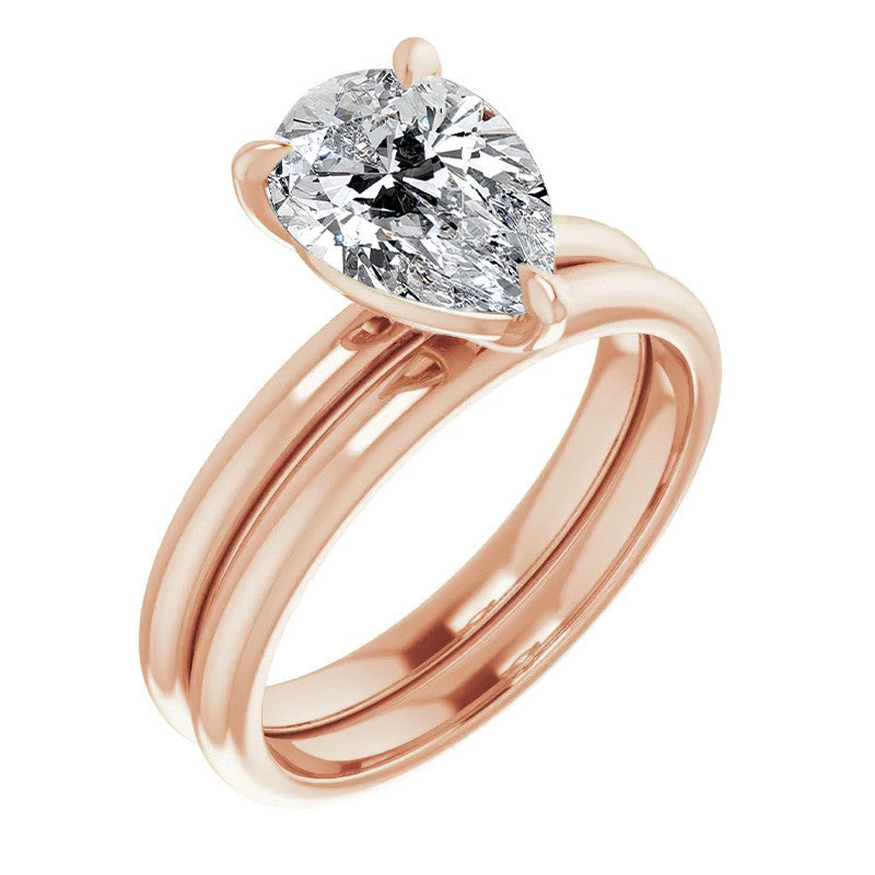 Pear Moissanite Solitaire Ring