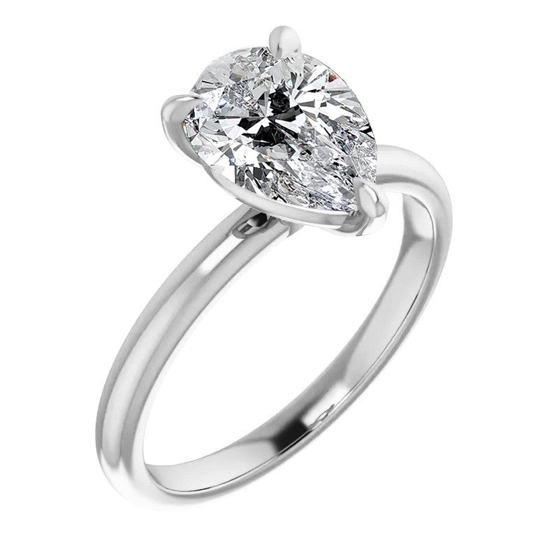 Pear Moissanite Solitaire Ring