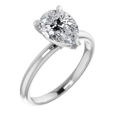 Pear Moissanite Solitaire Ring