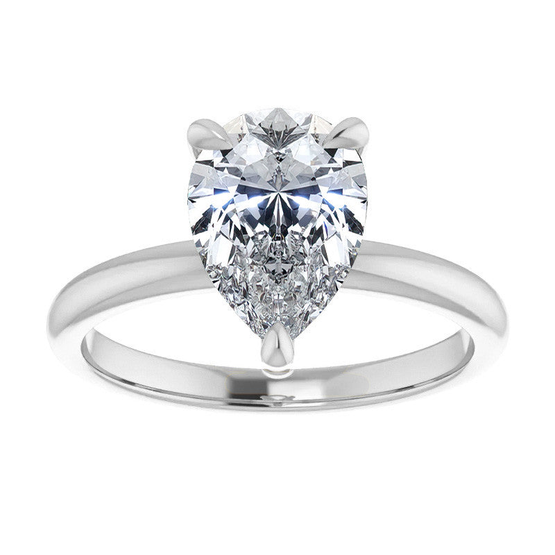Pear Moissanite Solitaire Ring