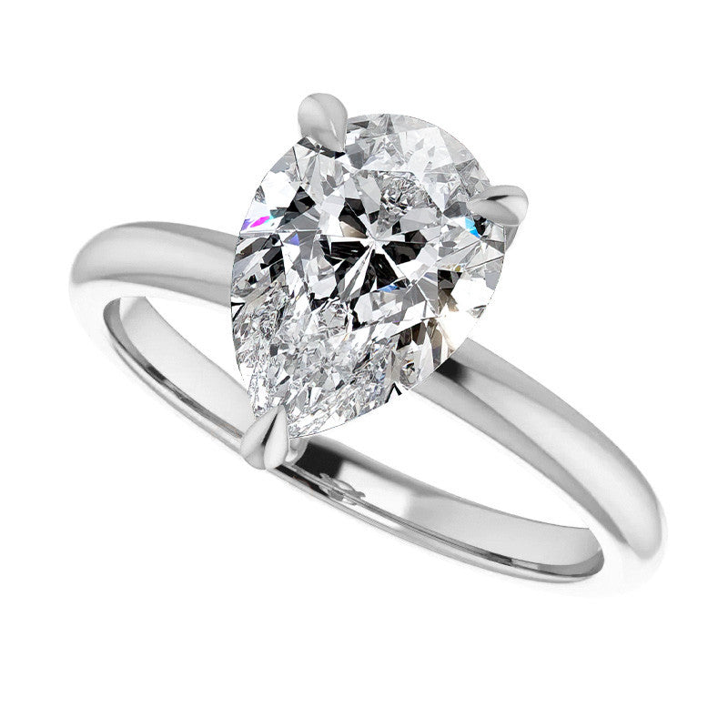 Pear Moissanite Solitaire Ring