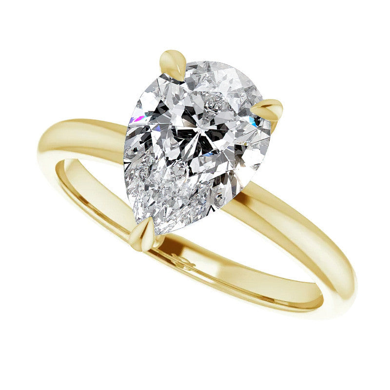 Pear Moissanite Solitaire Ring
