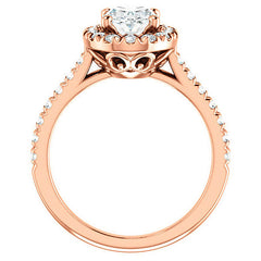 Oval Moissanite Cathedral Engagement Ring with Halo