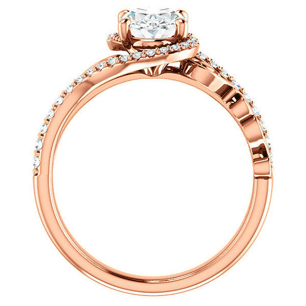 Oval Moissanite Bypass Engagement Ring