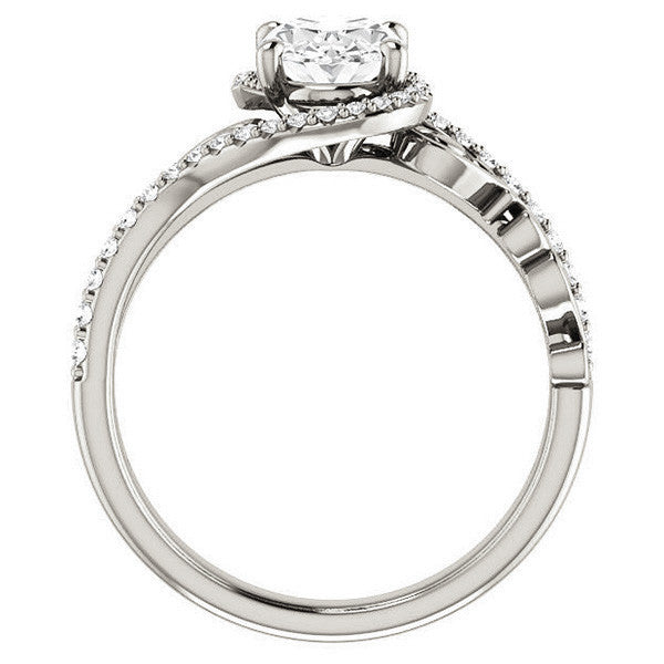 Oval Moissanite Bypass Engagement Ring