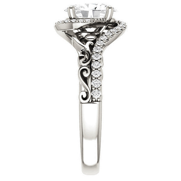 Oval Moissanite Bypass Engagement Ring