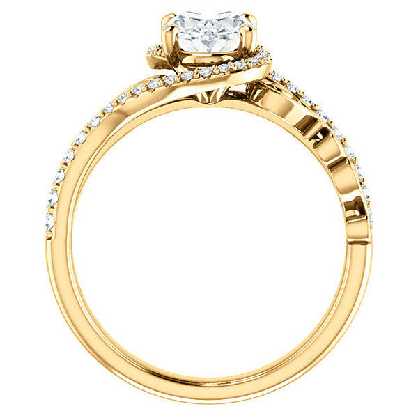 Oval Moissanite Bypass Engagement Ring