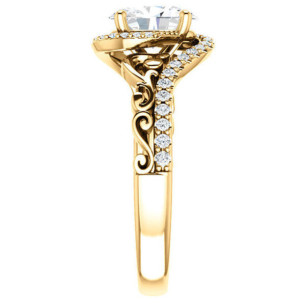 Oval Moissanite Bypass Engagement Ring