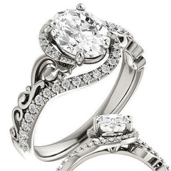 Oval Moissanite Bypass Engagement Ring