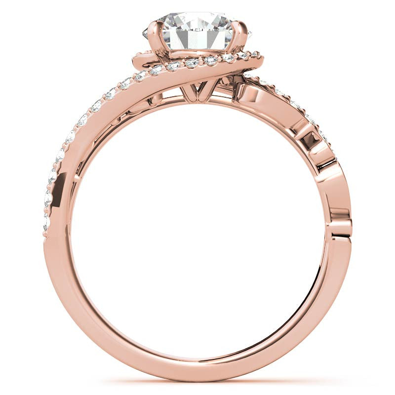 Round Moissanite Bypass Engagement Ring