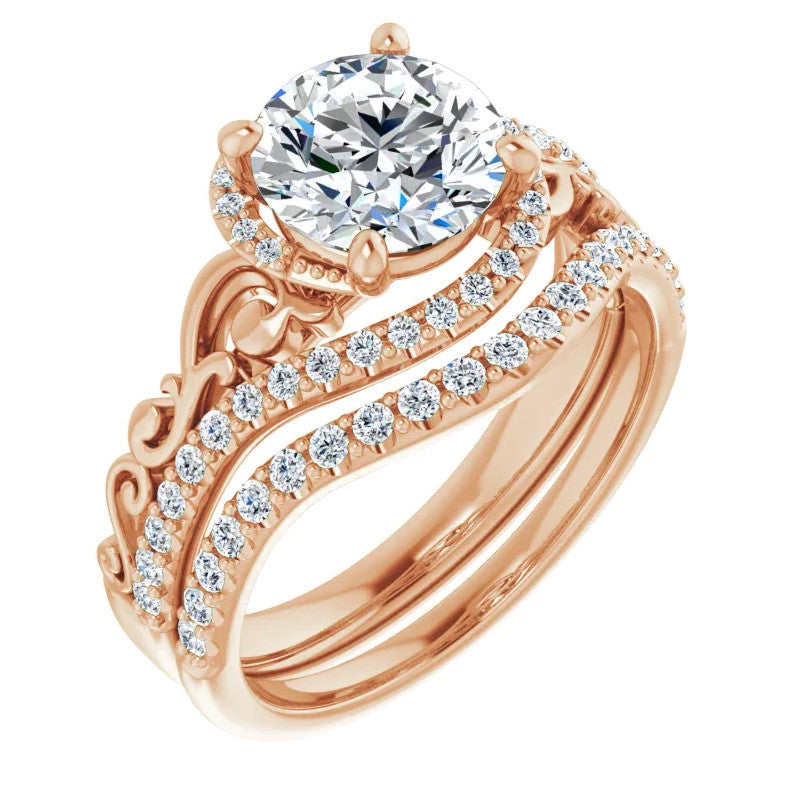 Round Moissanite Bypass Engagement Ring