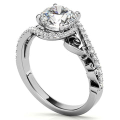 Round Moissanite Bypass Engagement Ring