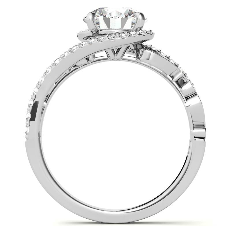 Round Moissanite Bypass Engagement Ring
