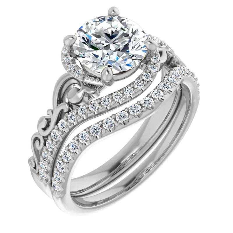 Round Moissanite Bypass Engagement Ring