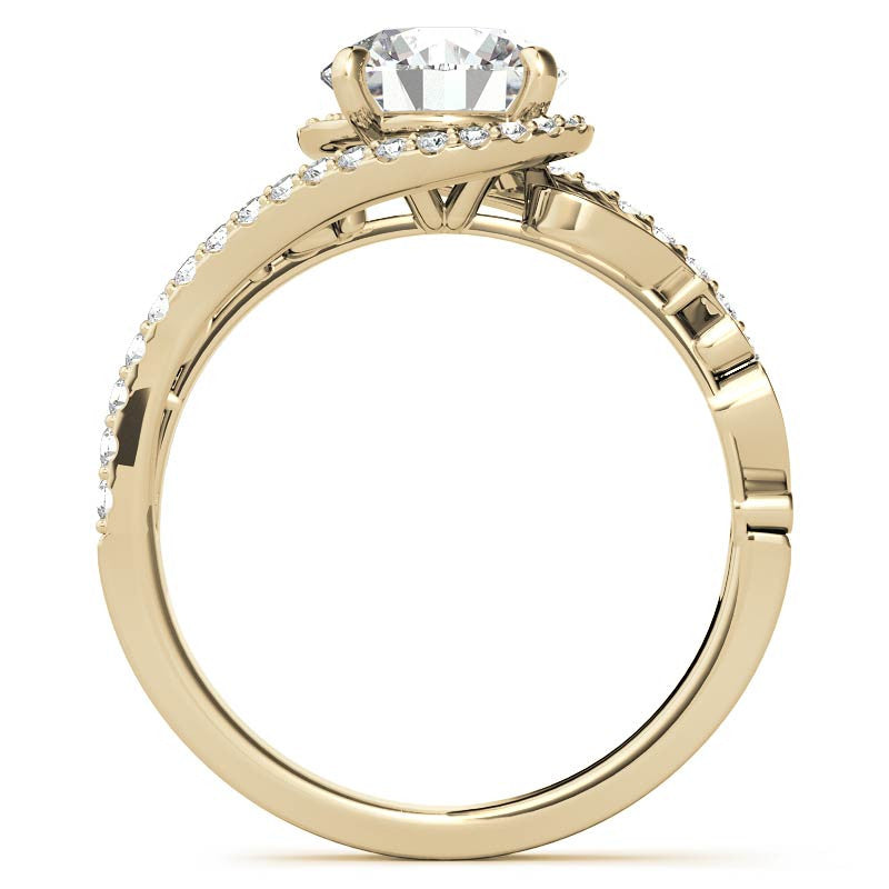 Round Moissanite Bypass Engagement Ring
