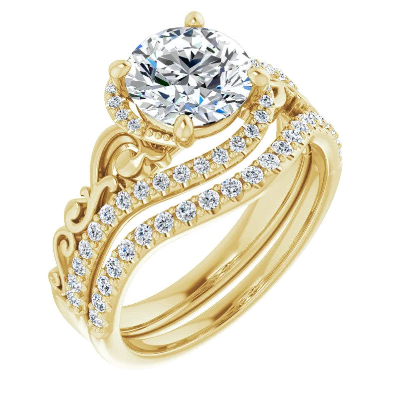 Round Moissanite Bypass Engagement Ring