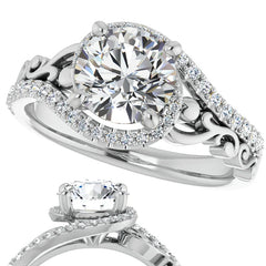 Round Moissanite Bypass Engagement Ring