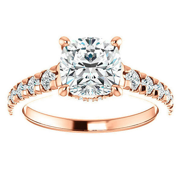 Cushion Moissanite Engagement Ring