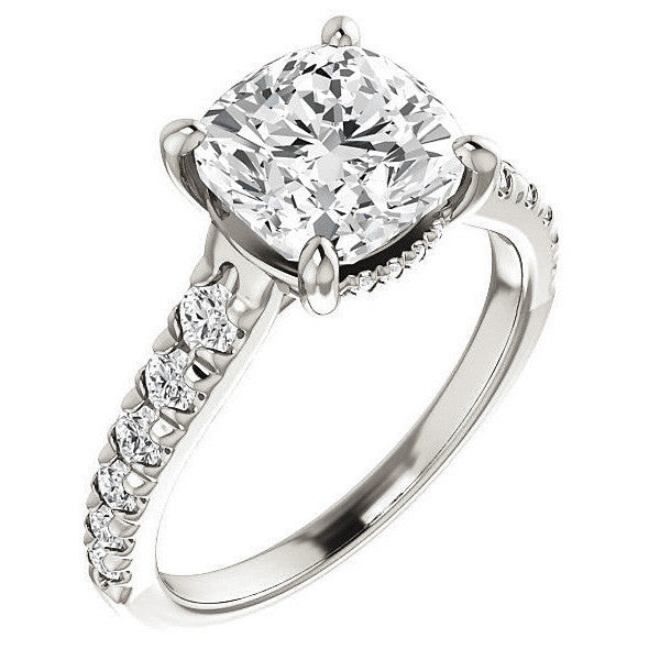 Cushion Moissanite Engagement Ring
