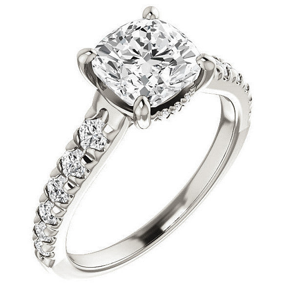 Cushion Moissanite Engagement Ring