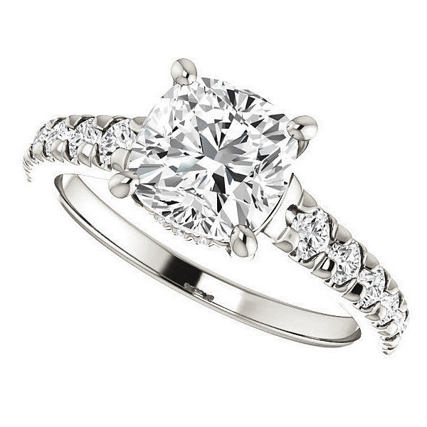 Cushion Moissanite Engagement Ring